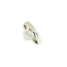 Anello in argento 925 con charm cuore pendente personalizzabile