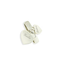 Anello in argento 925 con charm cuore grande  pendente personalizzabile